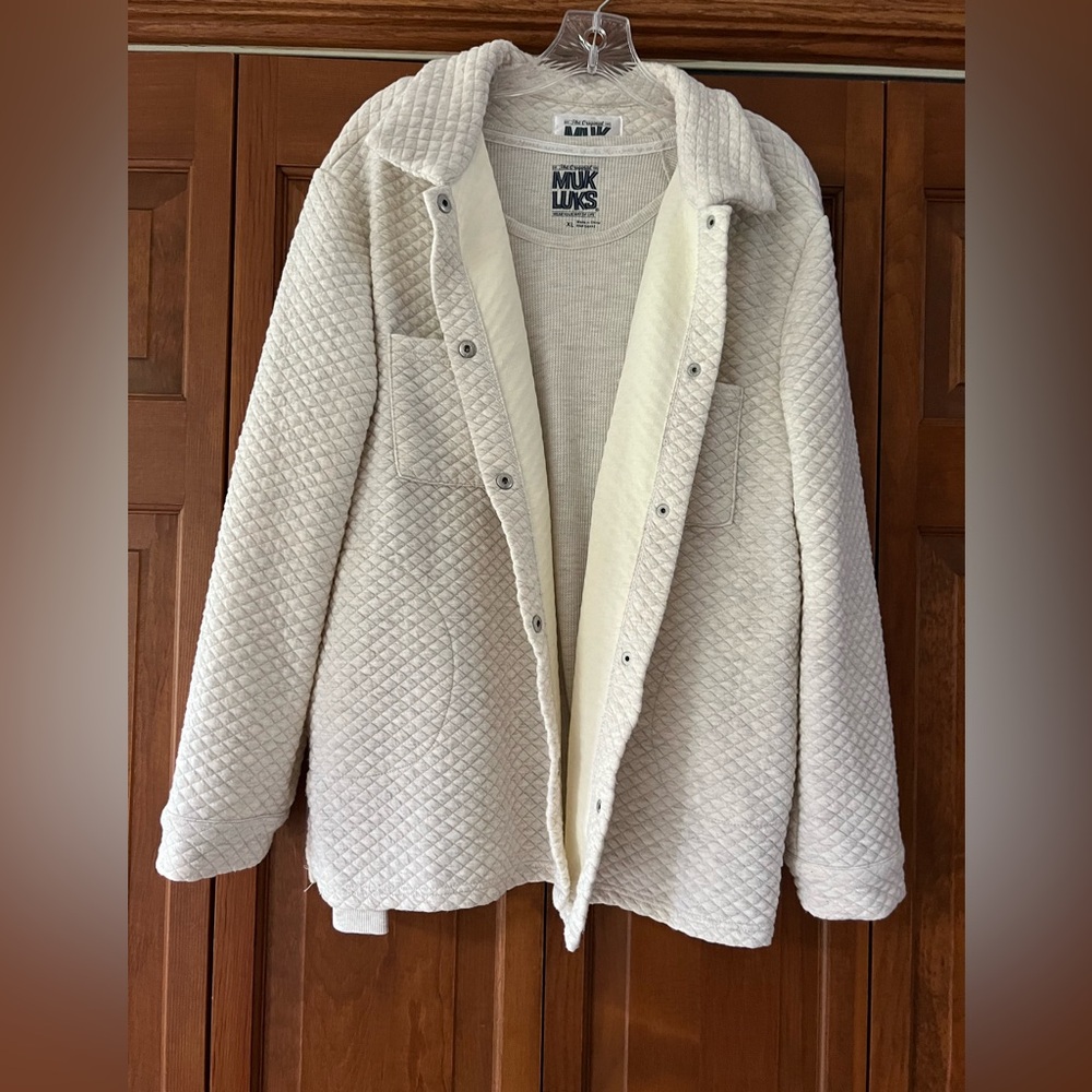 Muk Luks Women's Cream Teddy Jacket and Top